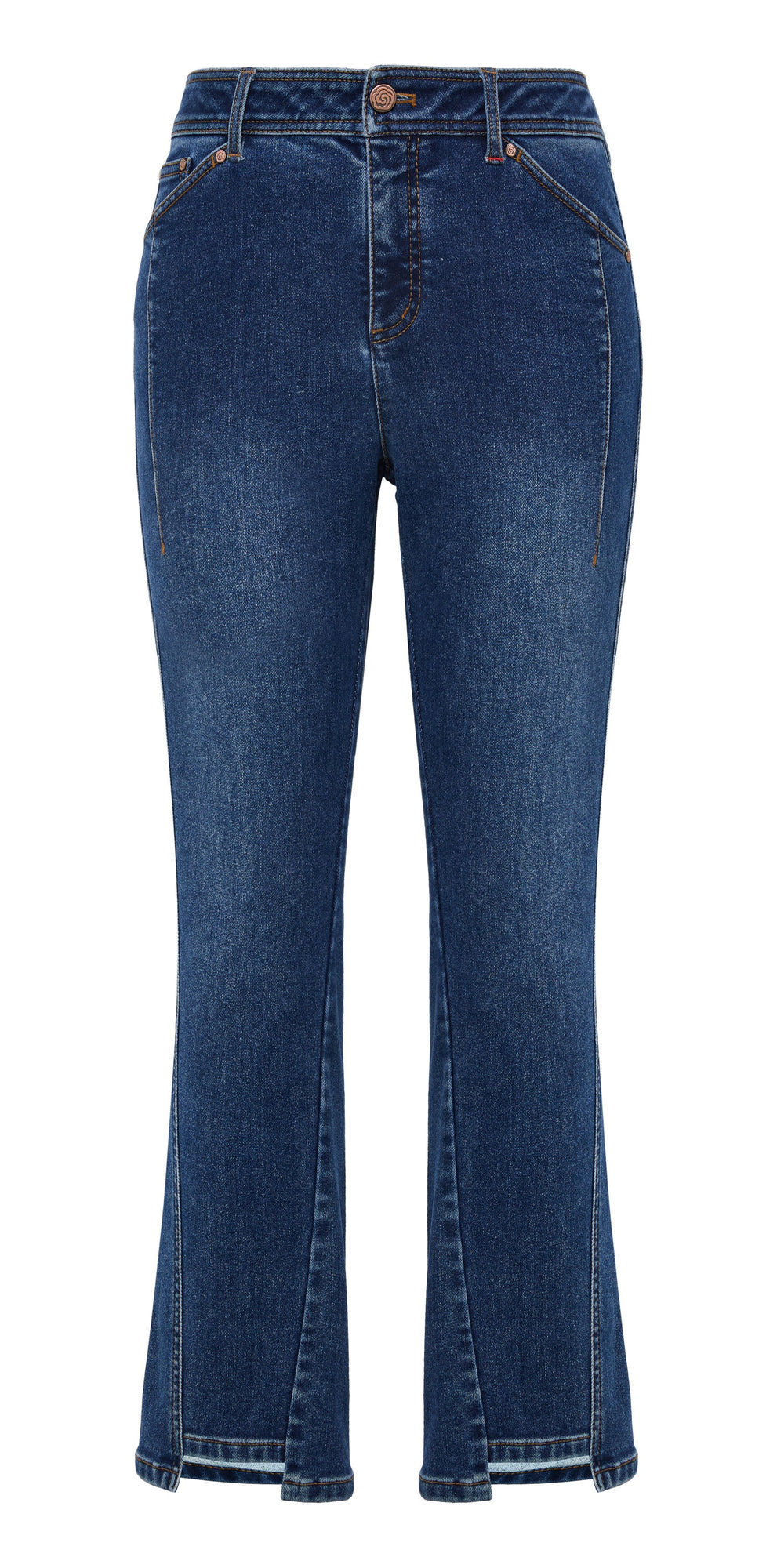 High-Waisted Straight Leg Flared Jeans | Blue