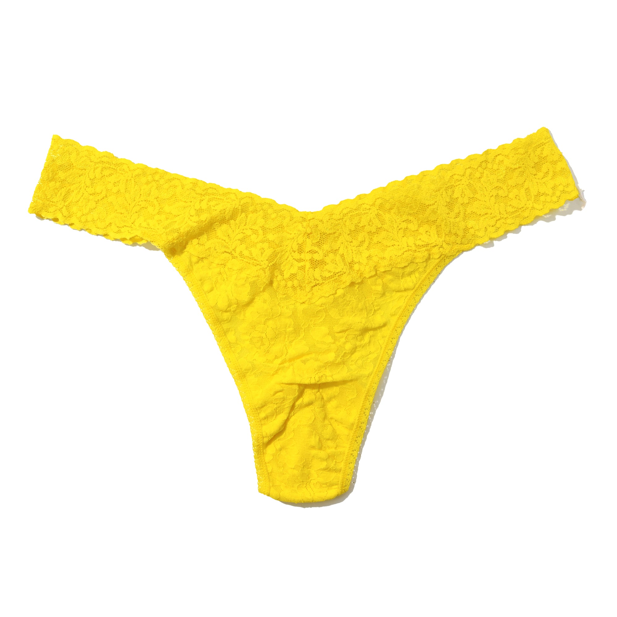 Plus Size Signature Lace Original Rise Thong | Sunshine Yellow