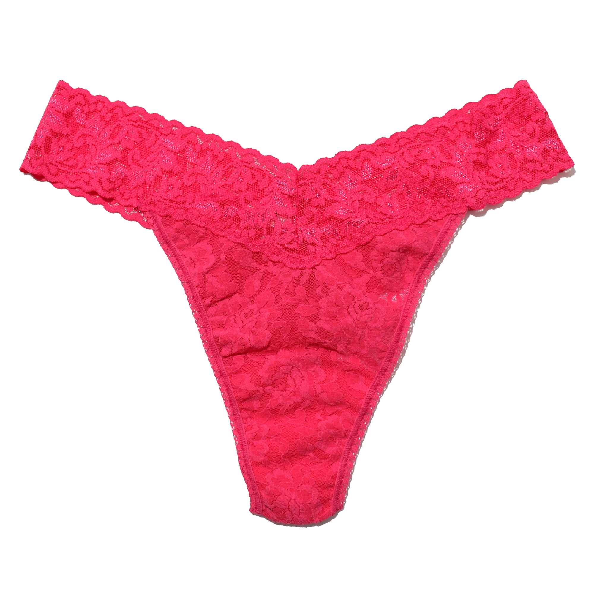 Signature Lace Original Rise Thong | Vivid Coral