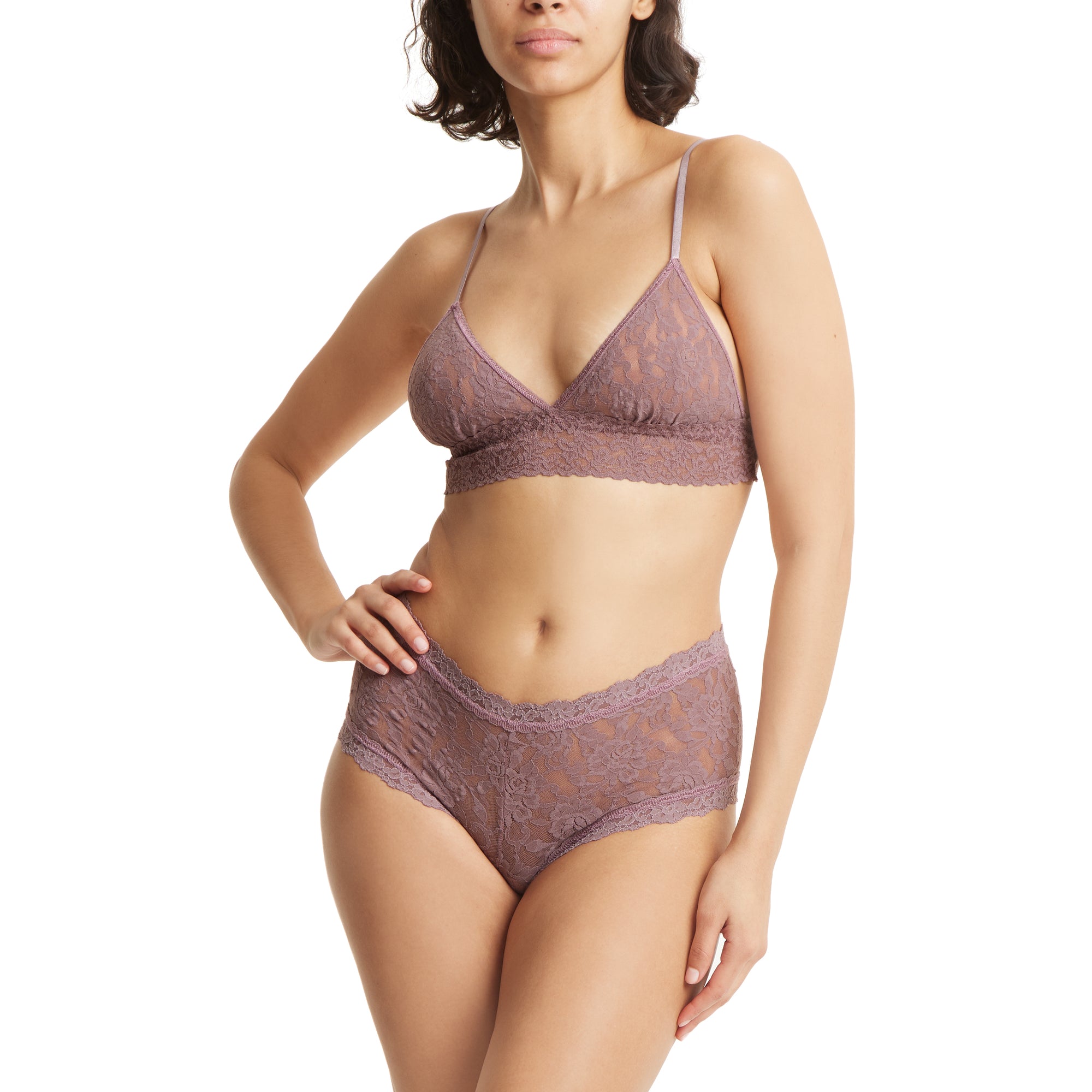 Signature Lace Padded Bralette | Artichoke Heart Purple