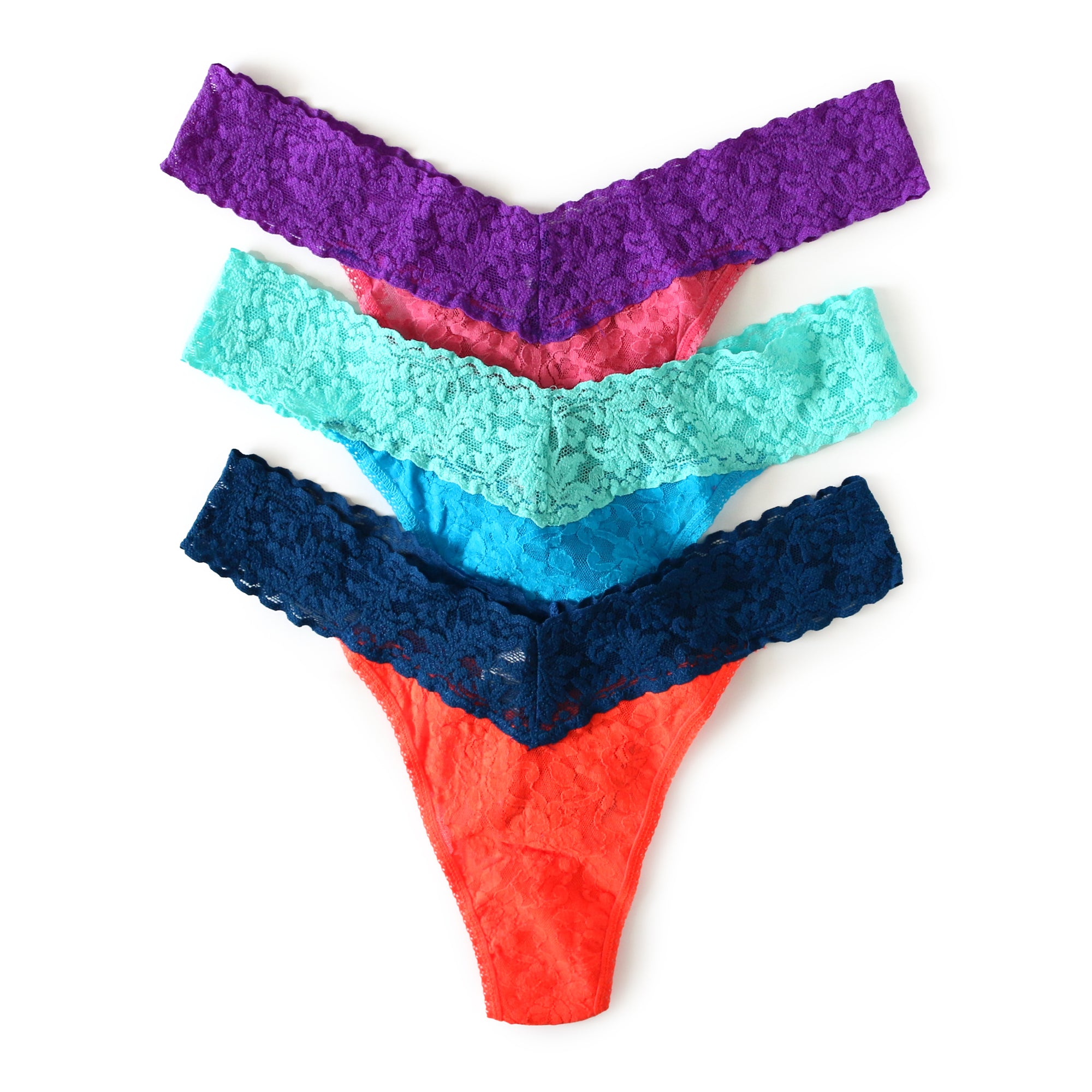 3 Pack Signature Lace Original Rise Thong | Tano/Oxfb, Isbl/Baqb, Srup/Rypr