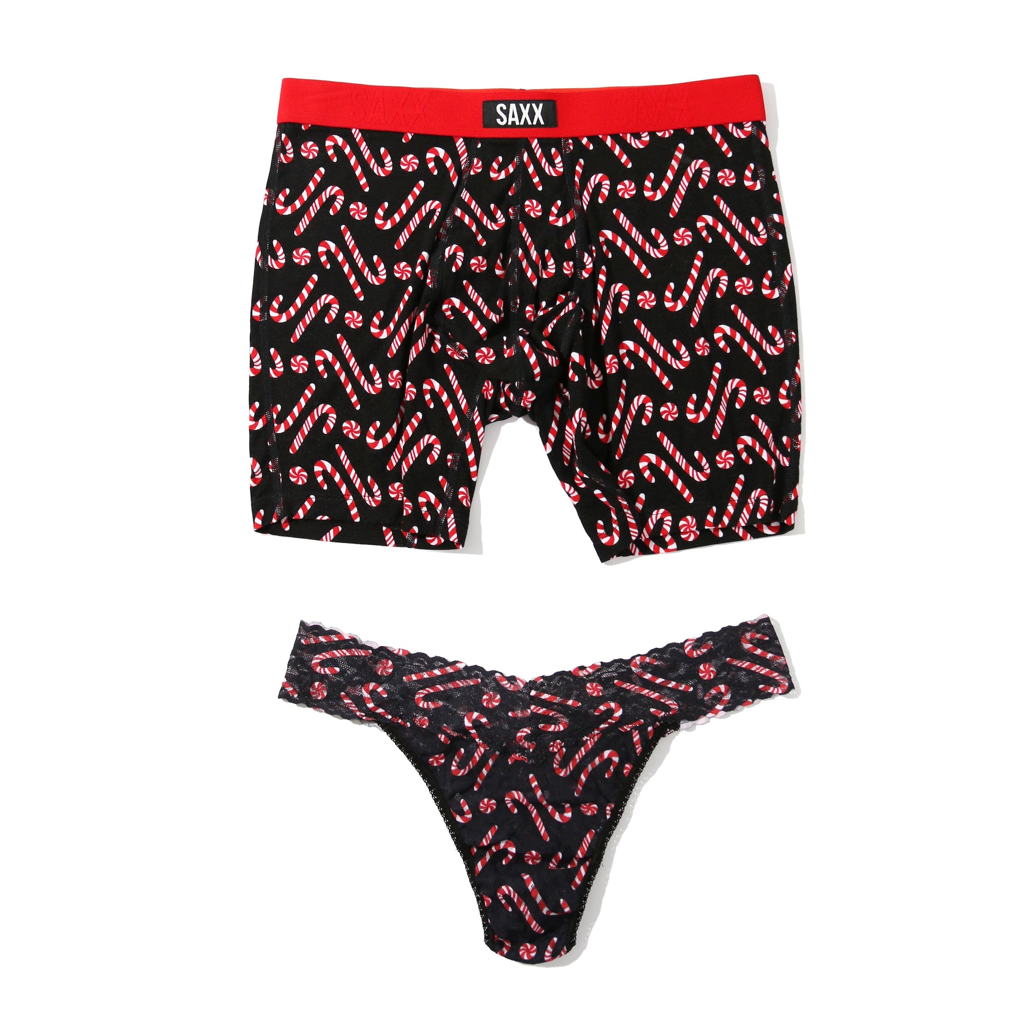 Signature Lace Original Rise Thong & Saxx Boxer Brief | Mint Condition (Black)