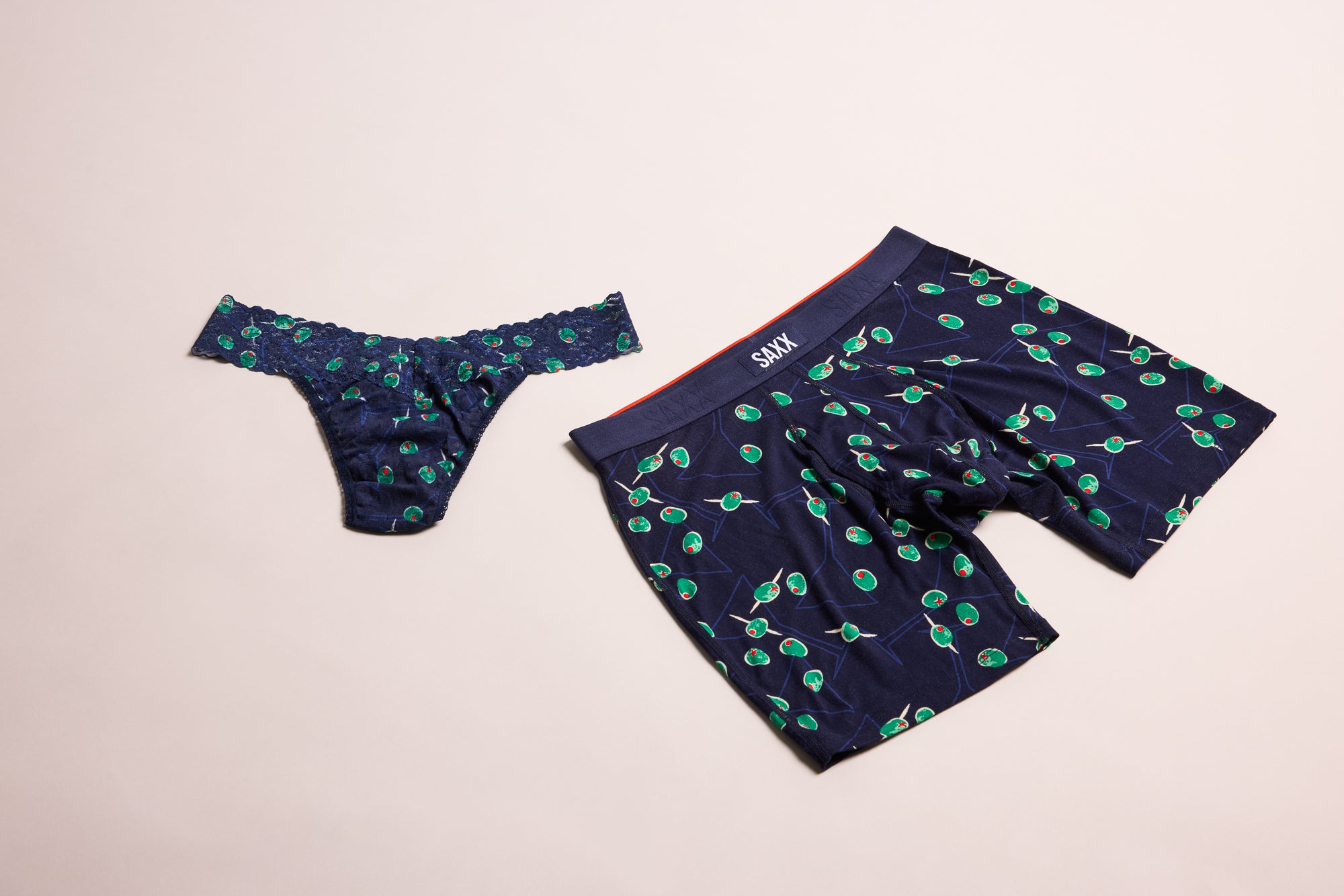 Signature Lace Original Rise Thong & Saxx Boxer Brief | Olive You - Maritime