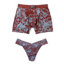 Signature Lace Original Rise Thong & Saxx Boxer Brief | Shadow Tropics (Brown)
