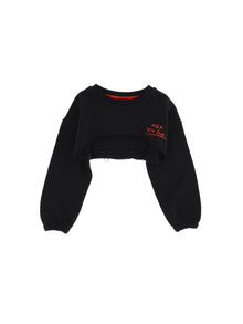 Girls | Mnls Cropped Sweatshirt | Black
