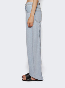 Women | alexanderwang | Zipped Back Slit Wide-leg Jeans Light Blue | Multi