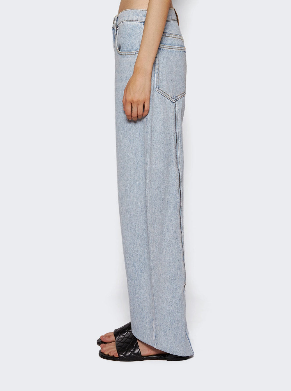 Women | alexanderwang | Zipped Back Slit Wide-leg Jeans Light Blue | Multi