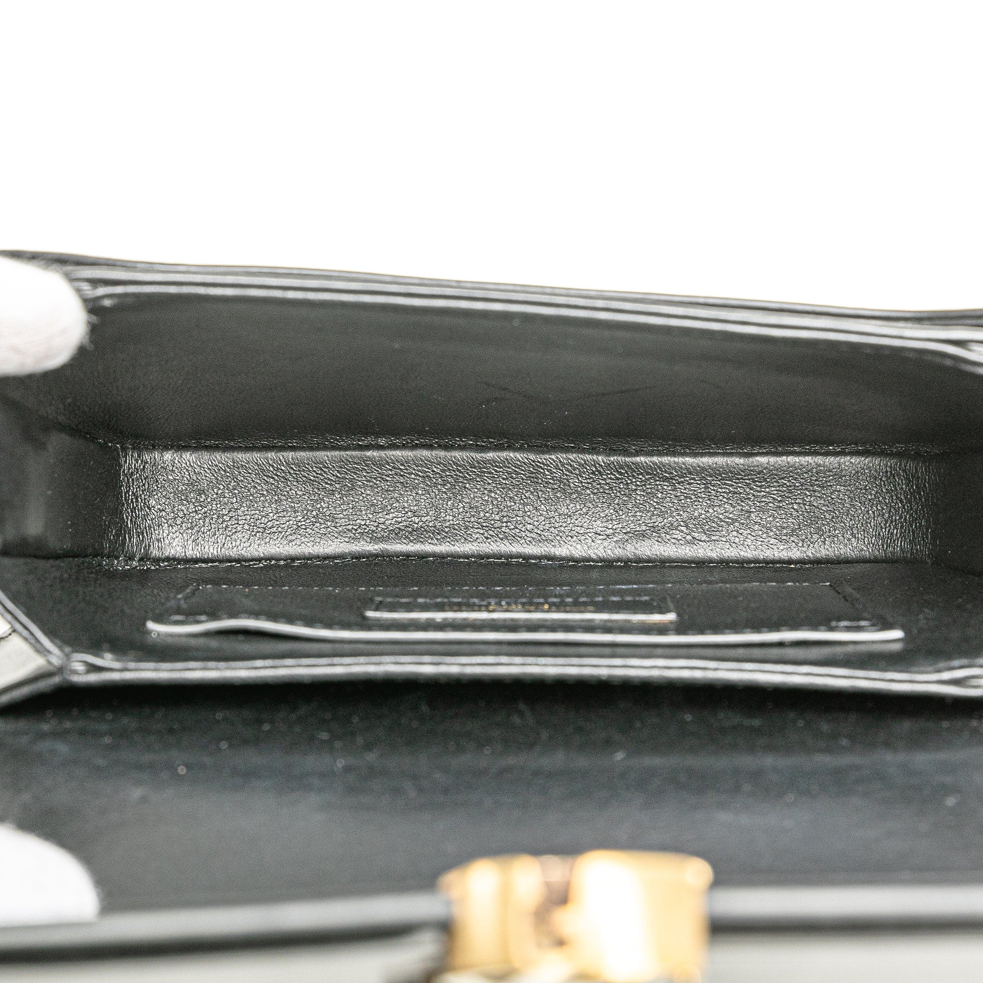 Saint Laurent | Pre-Owned Small Calfskin Solferino Satchel In Box | Black