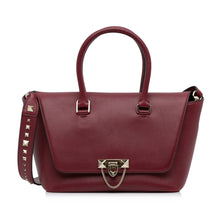 Valentino | Pre-Owned Rockstud Demilune Satchel | Red