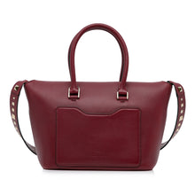 Valentino | Pre-Owned Rockstud Demilune Satchel | Red