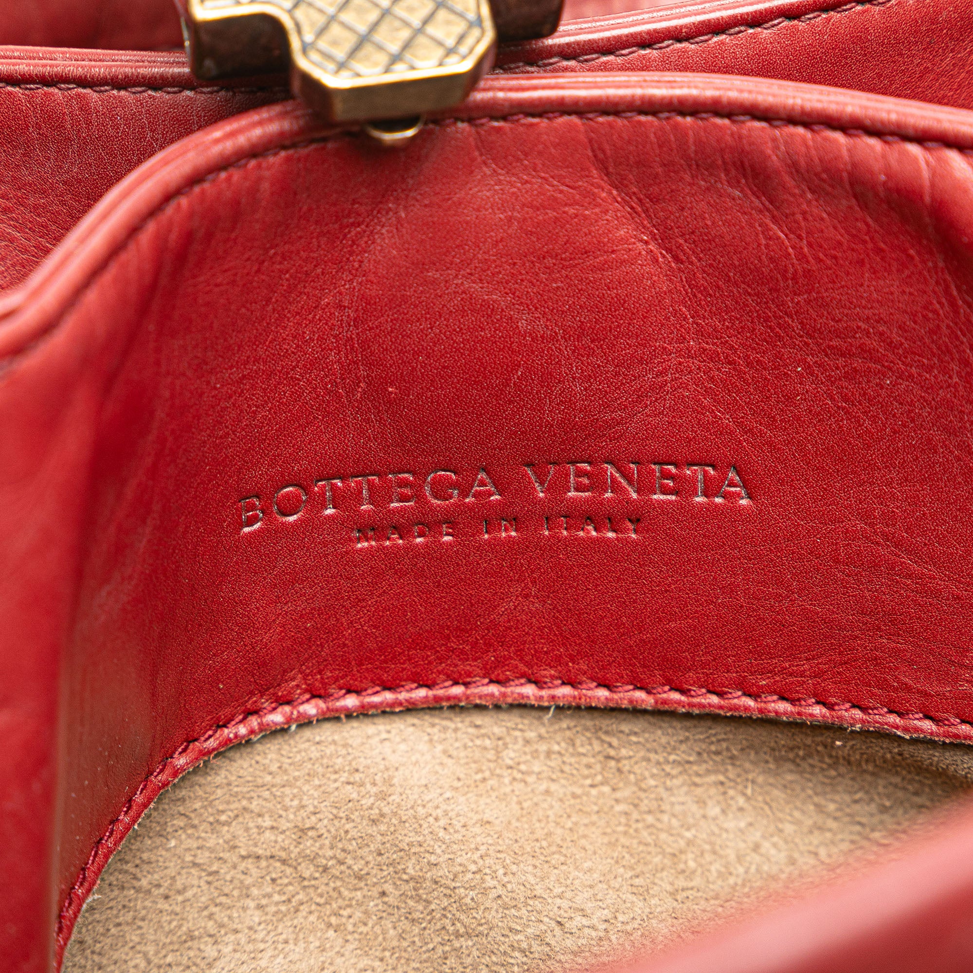 Bottega Veneta | Pre-Owned Mini Nappa Intrecciato Roma Satchel | Red