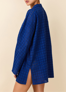 Womens | Alba Tunic Grid Eyelet | Maritime Navy
