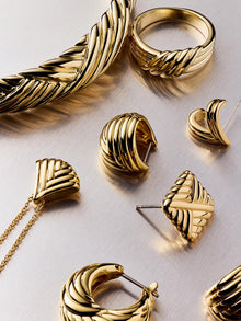 Haven Huggie Earrings | 14K Gold on Brass