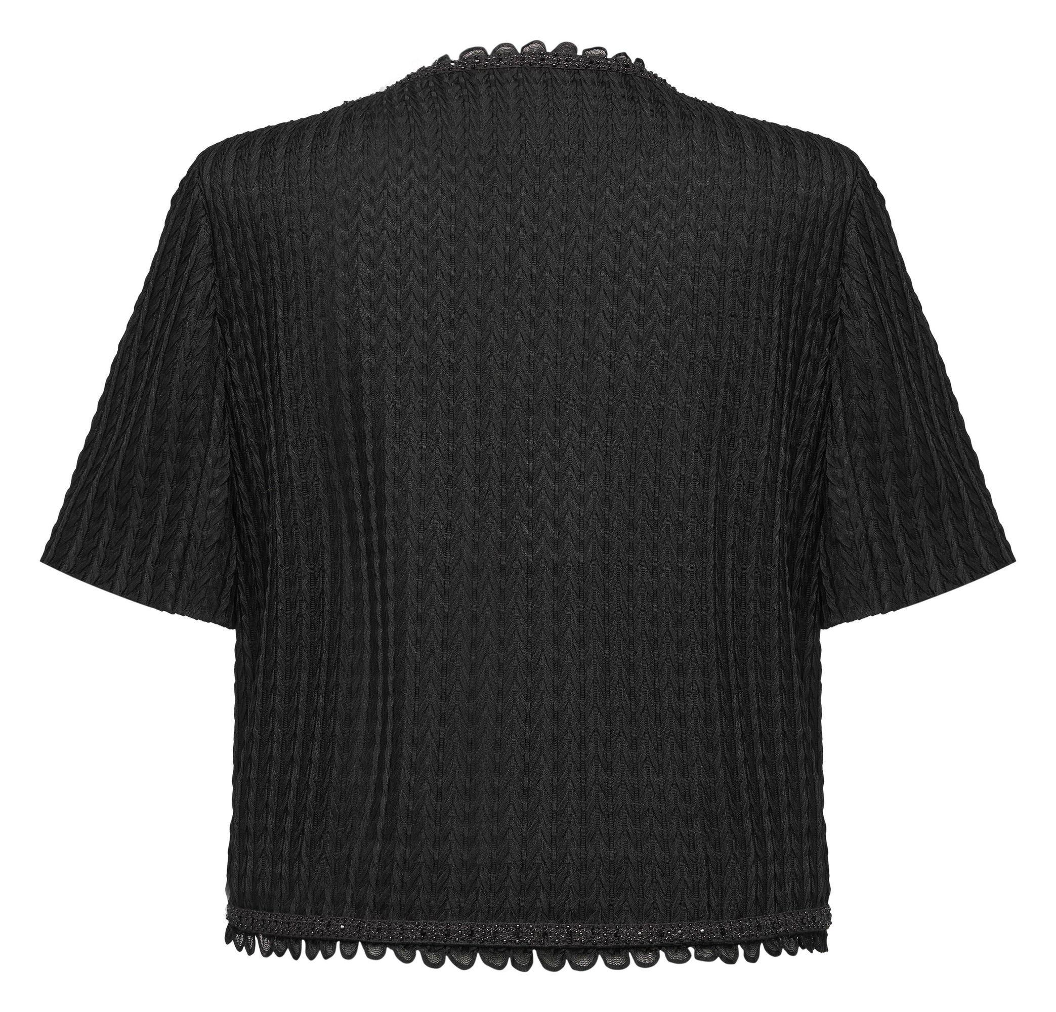 Acetate Lightweight Short-Sleeve Coat | Black
