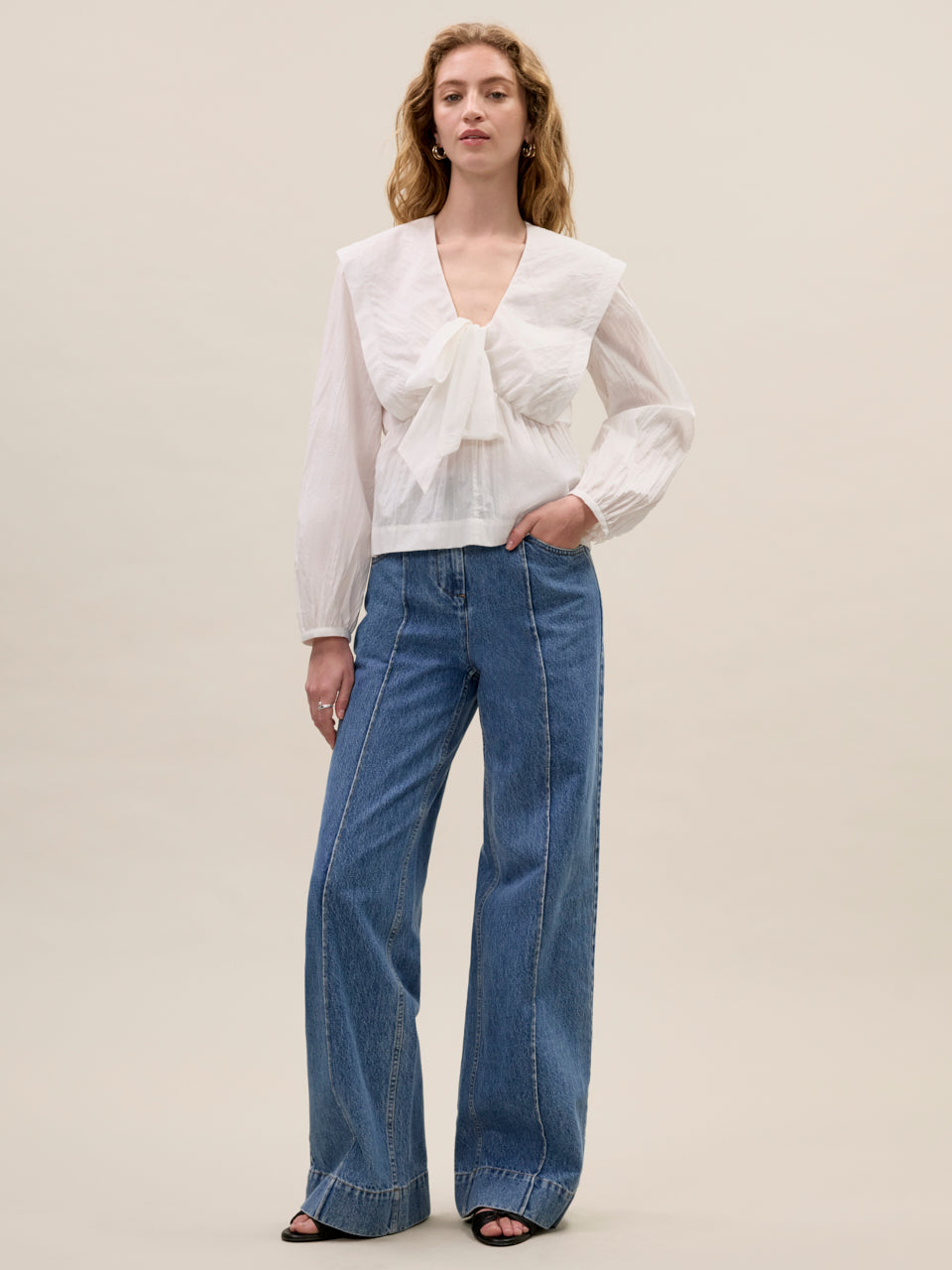 Marietta Cape Blouse | Milk