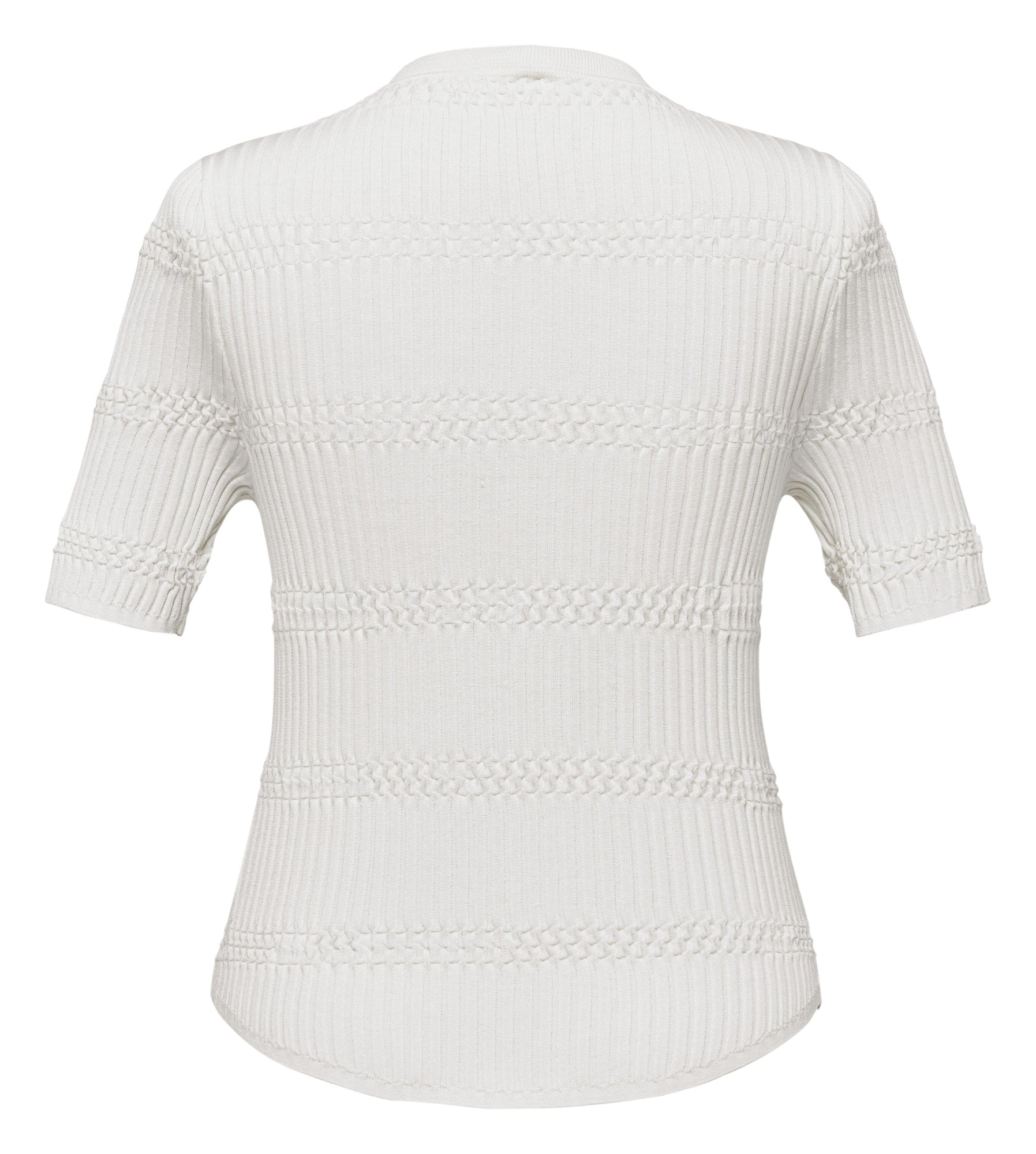 Mulberry Silk Short-Sleeve v Slim-Fit Cardigan | White