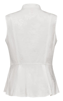 Mulberry Silk Sleeveless Shirt | White
