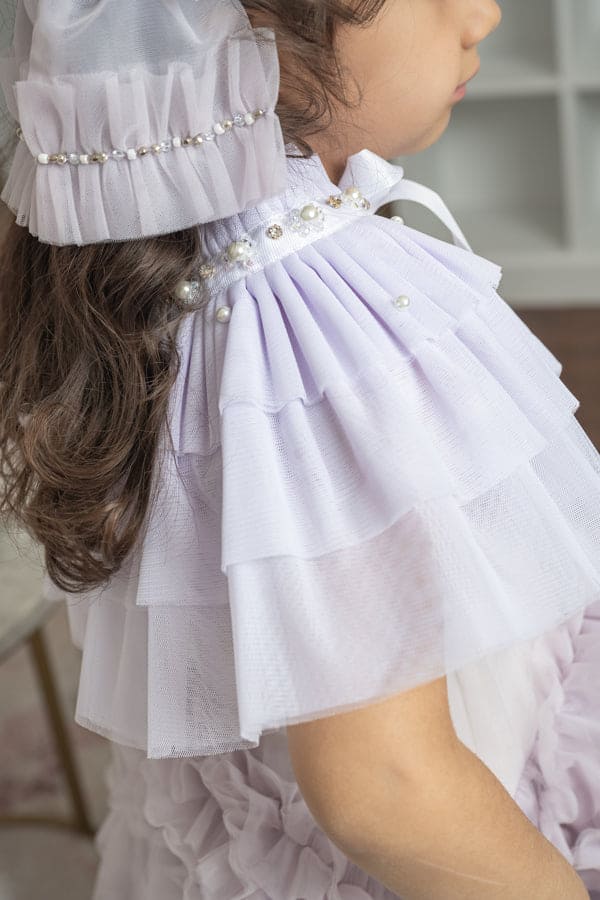 Ariel Lavender Victorian Tulle Cape | Lavender