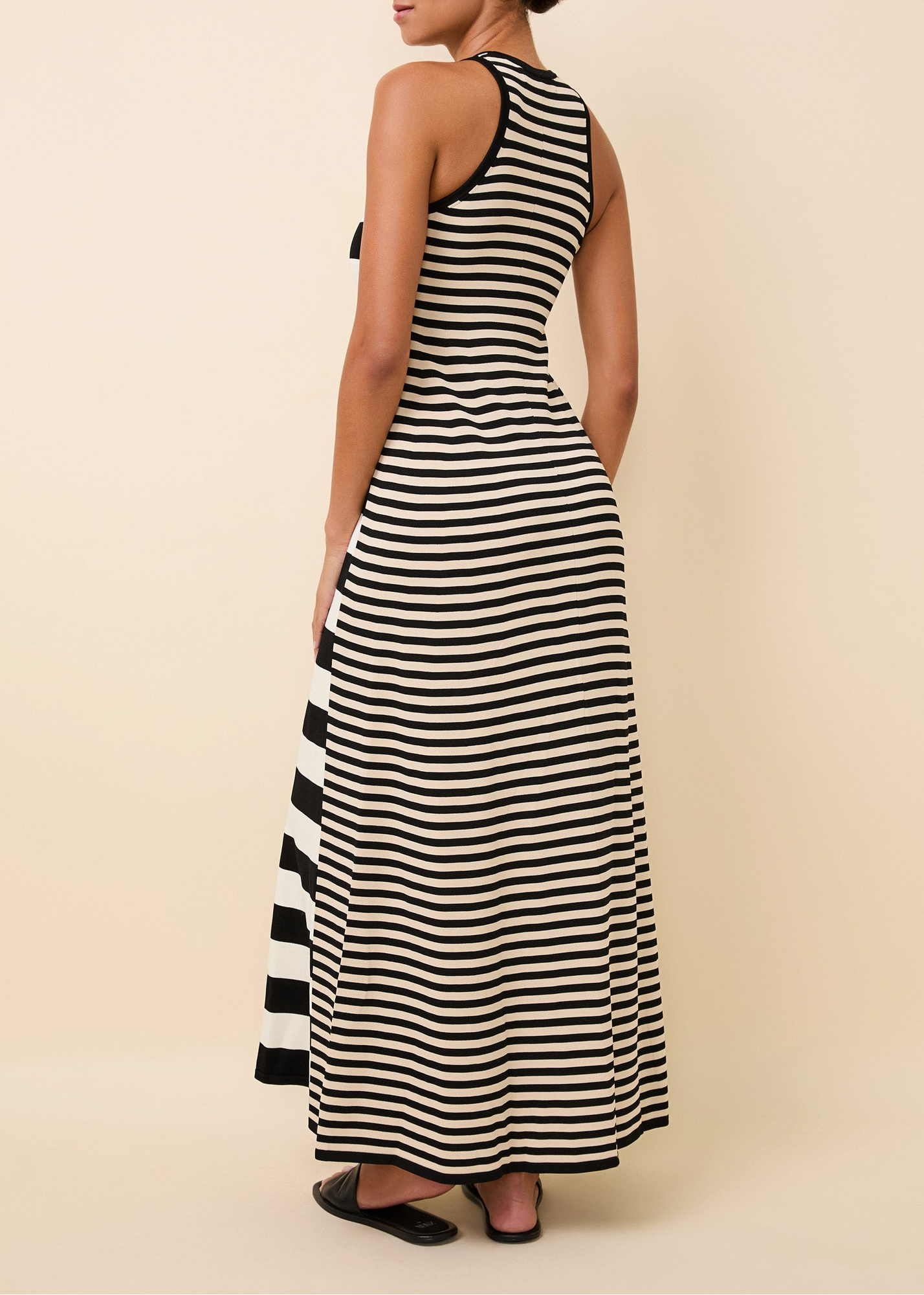 Womens | Oria Dress | Noir/Brule/Khaki Stripe