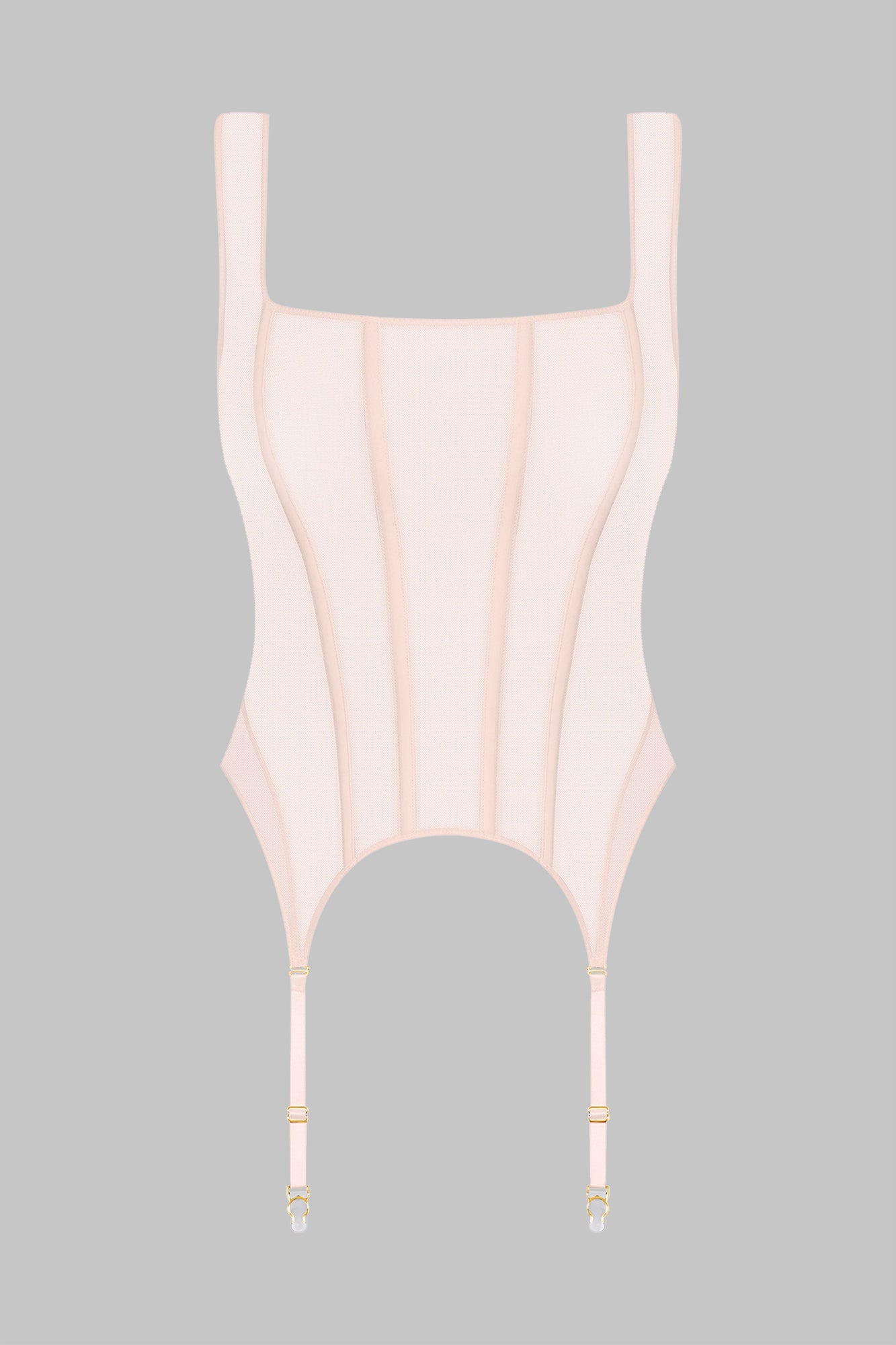 Corset top with Suspenders - L'Amoureuse | Pink