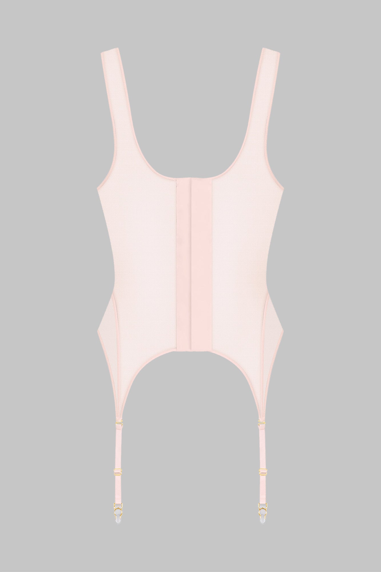 Corset top with Suspenders - L'Amoureuse | Pink