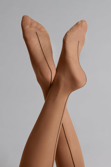 Back seam seamless tights - Signature - 20D - Sun Nude - Les Coquetteries | Naked