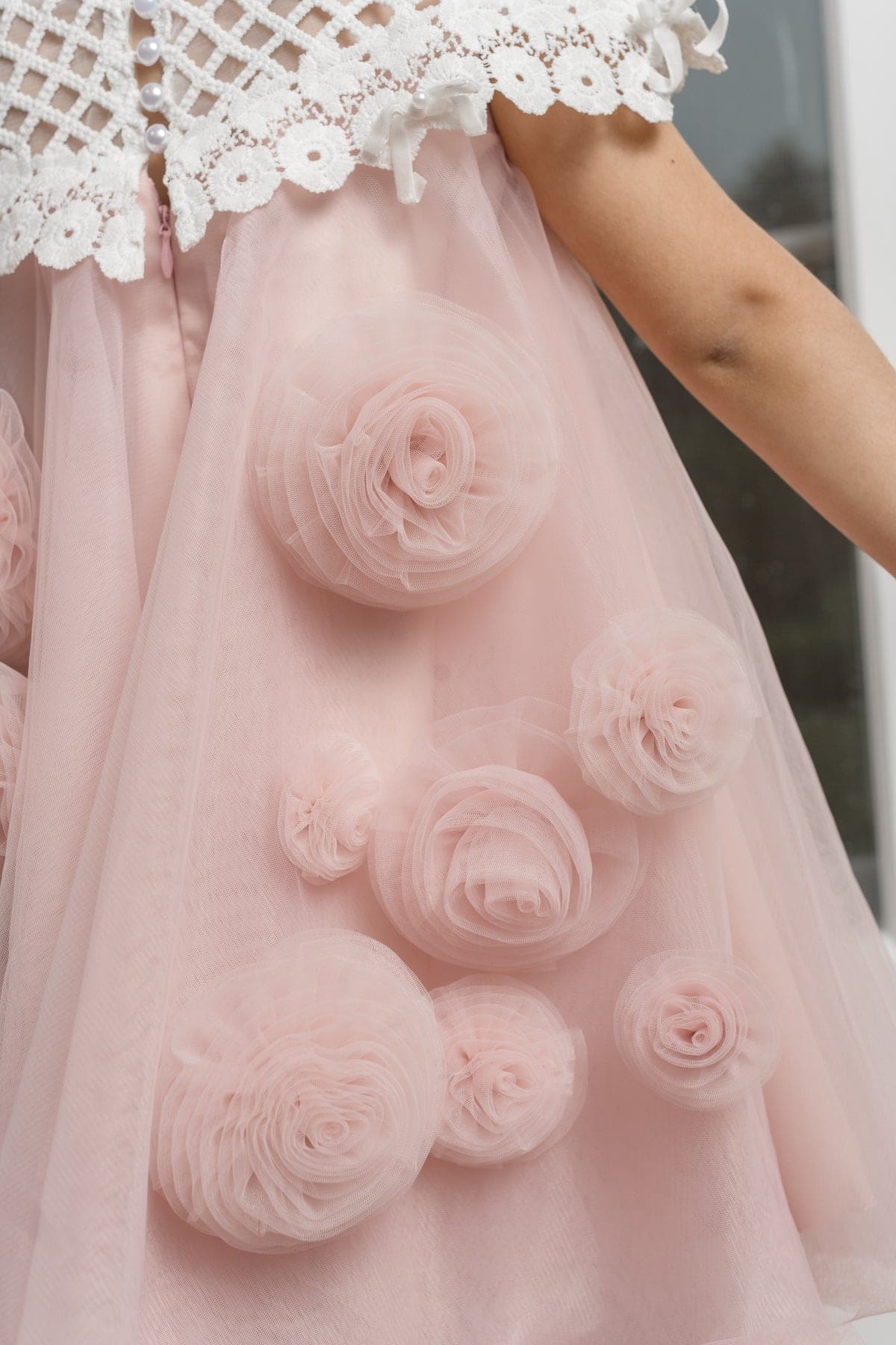 Rosa Pink Tulle Flower Dress | Pink