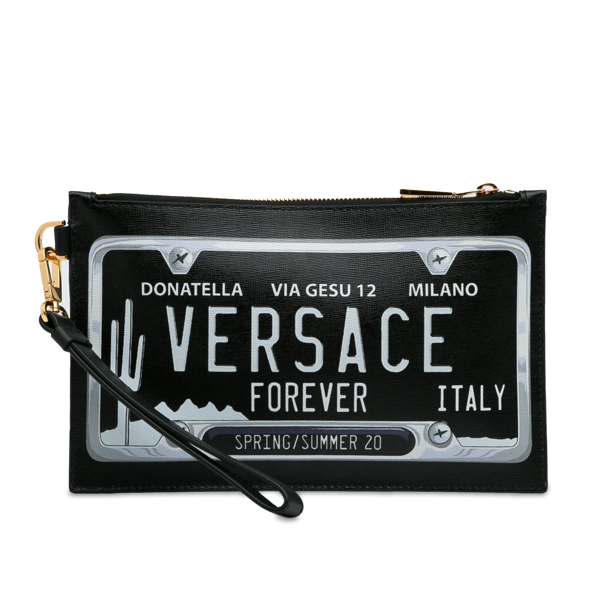 Versace | Pre-Owned License Plate Clutch | Black