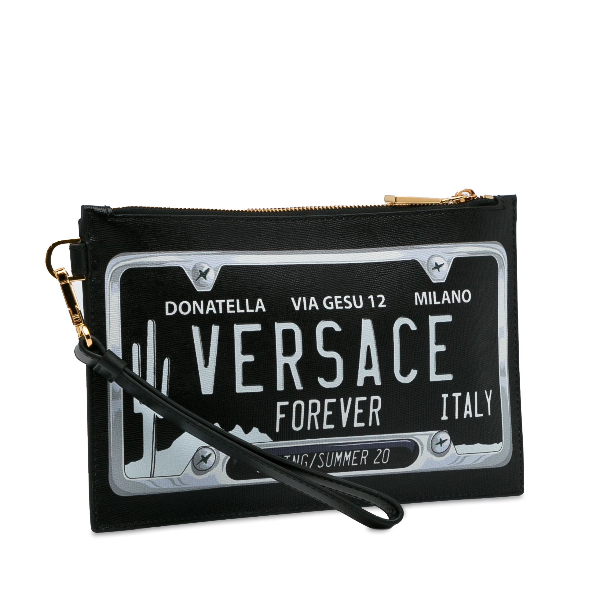 Versace | Pre-Owned License Plate Clutch | Black