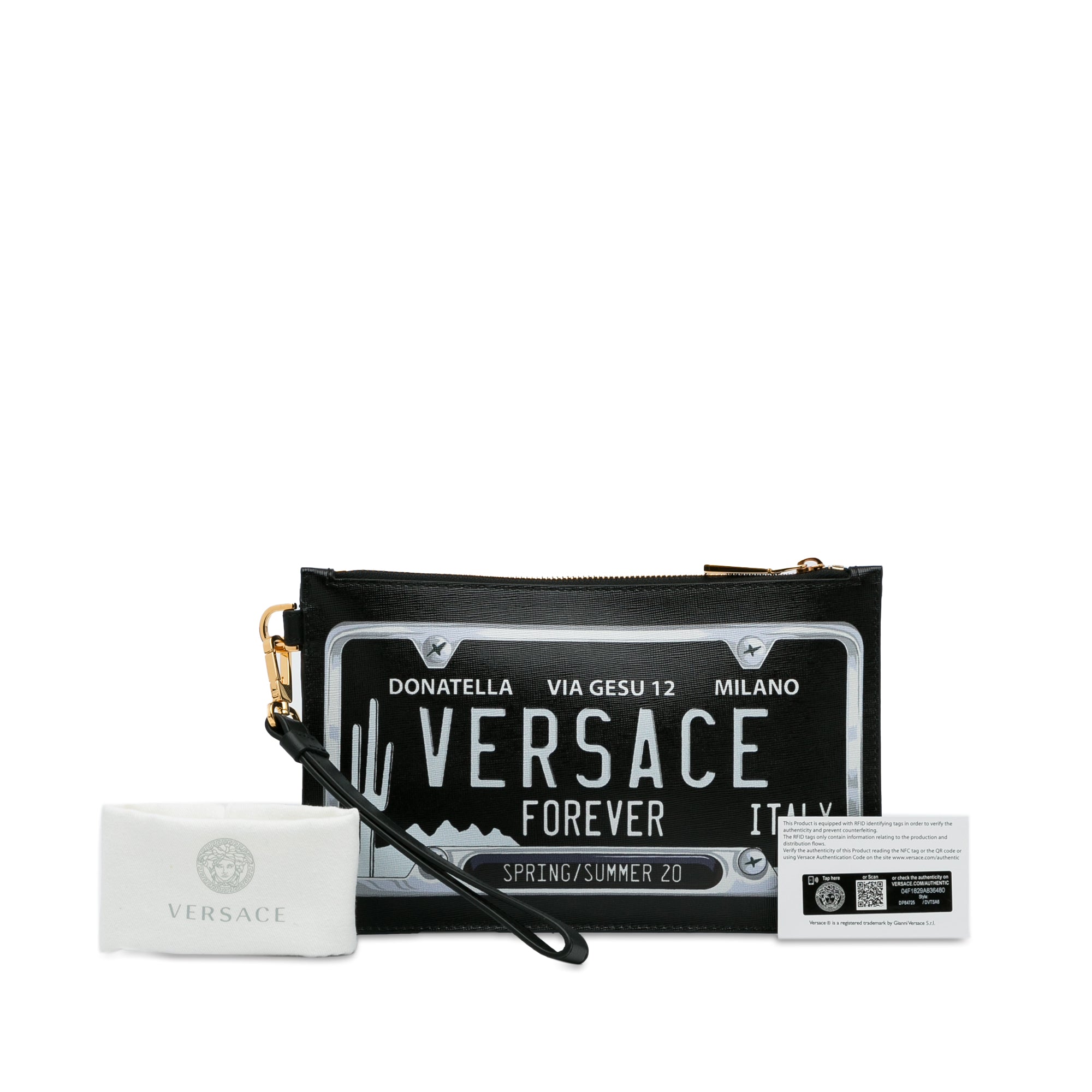 Versace | Pre-Owned License Plate Clutch | Black