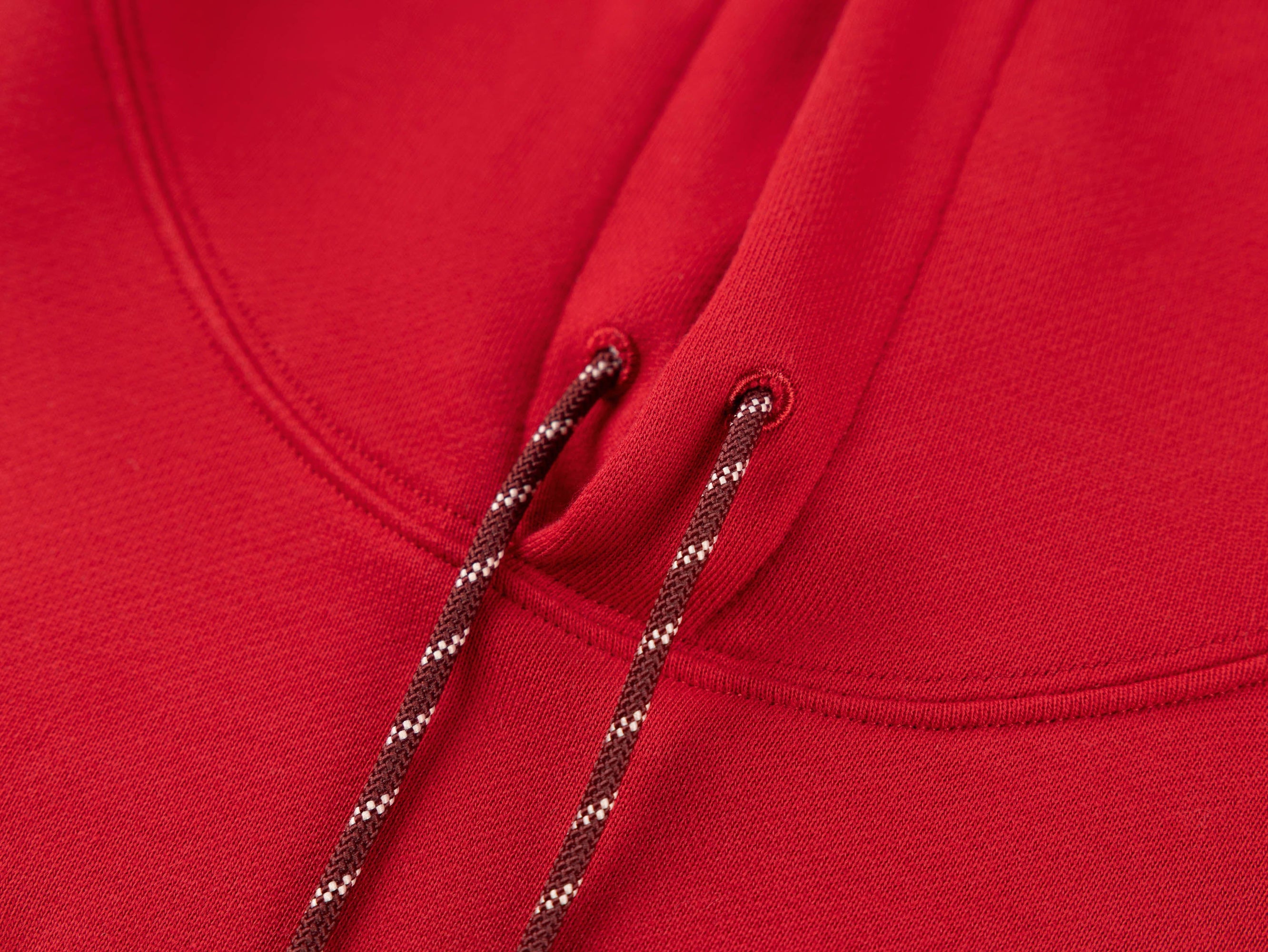 Cotton Embroidered Hoodie | Red