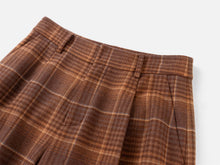 Fine Yak Cashmere Wool Blend Plaid Pants | Brown