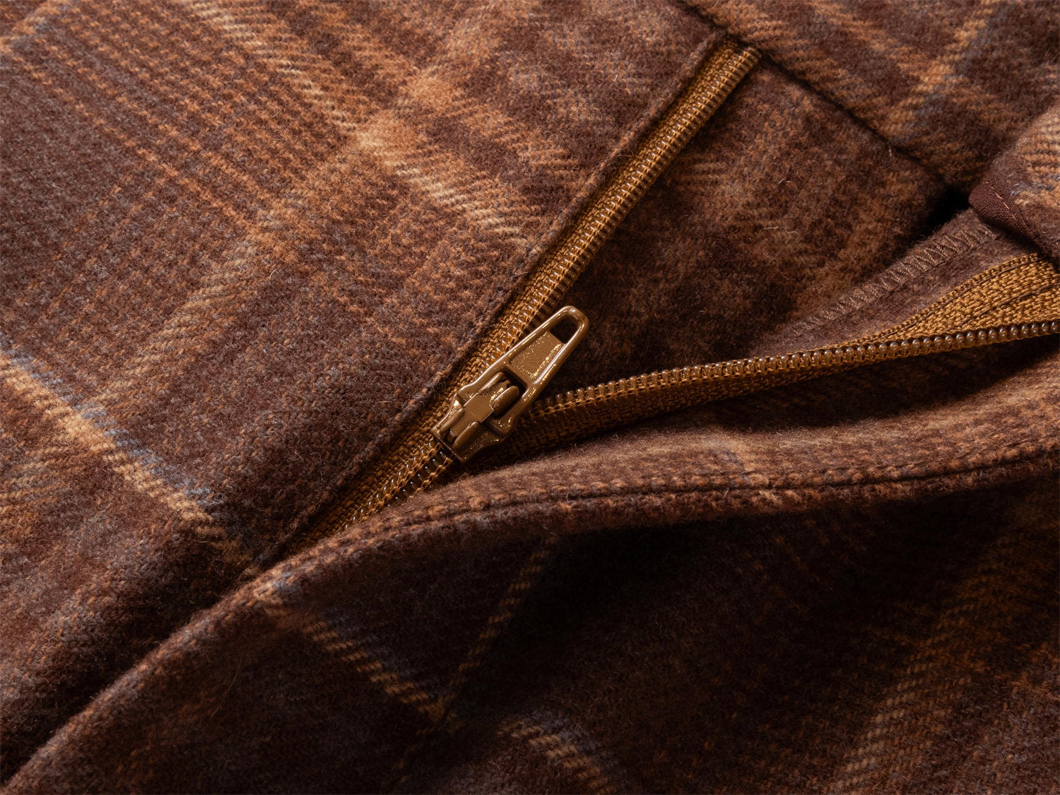 Fine Yak Cashmere Wool Blend Plaid Pants | Brown