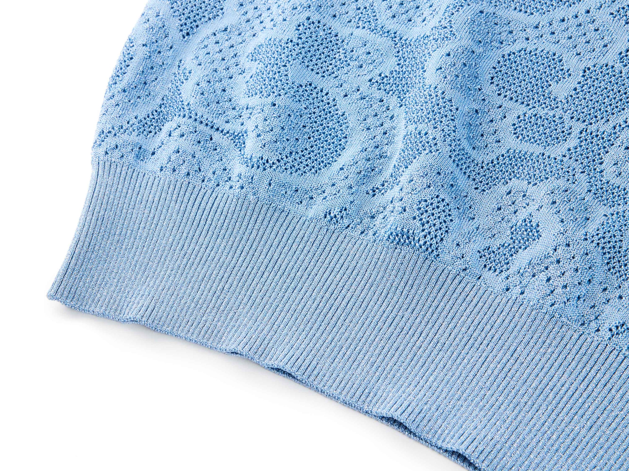 Lace Knit Top | Blue