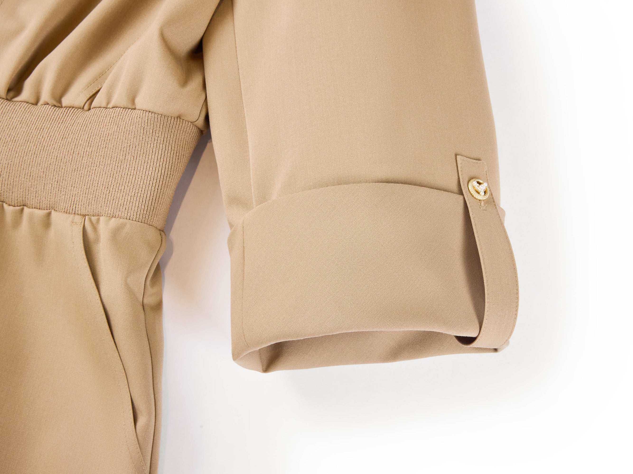 Wool Elegant Waist-Defining Slim-Fit Dress | Khaki