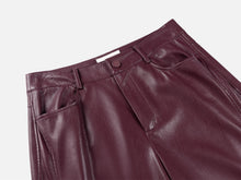 Faux Leather Pant | Wine Red