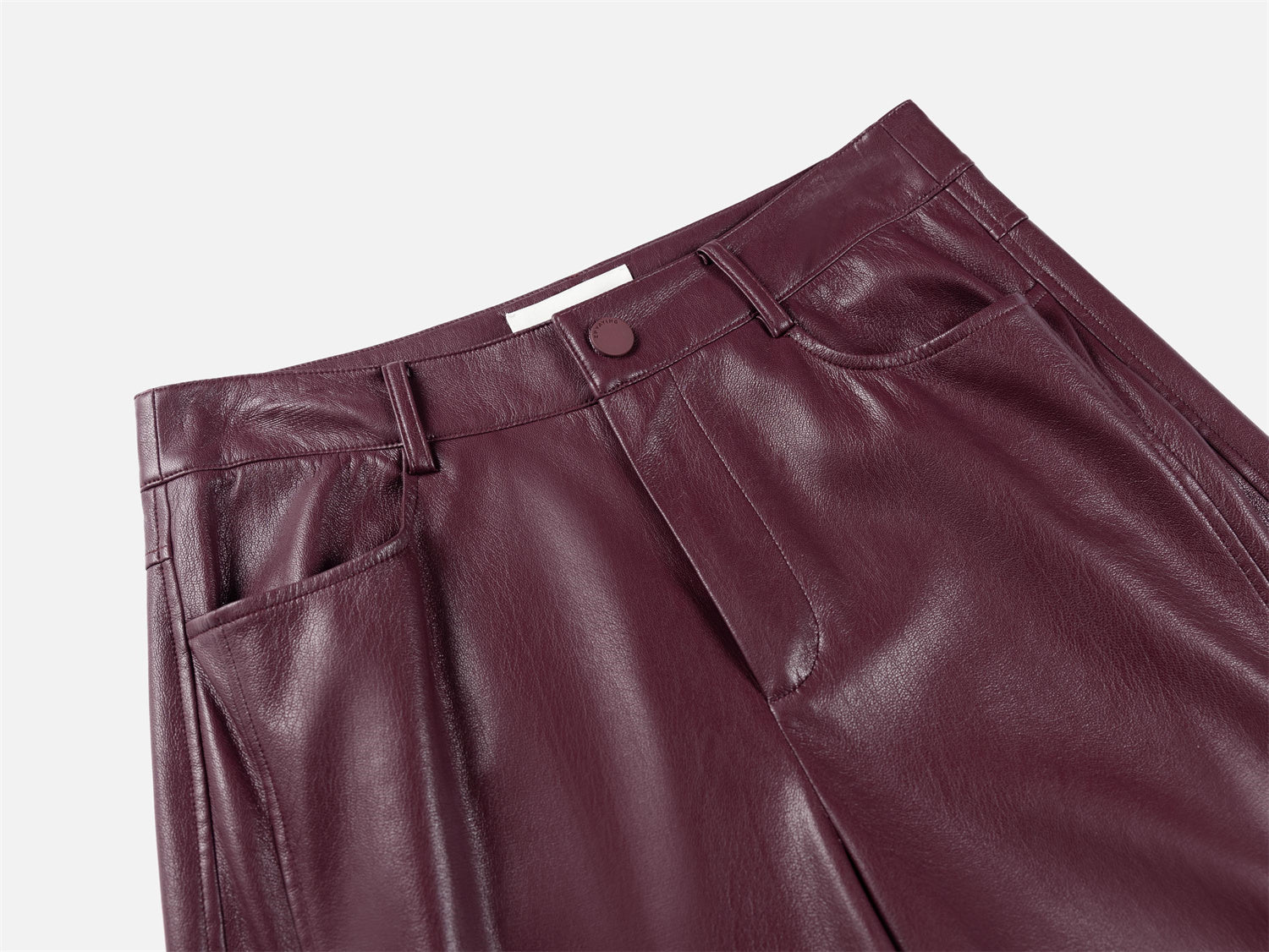 Faux Leather Pant | Wine Red