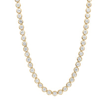 10.00 CT Round Lab-Grown Diamond | Tennis Necklace | 14K Yellow Gold