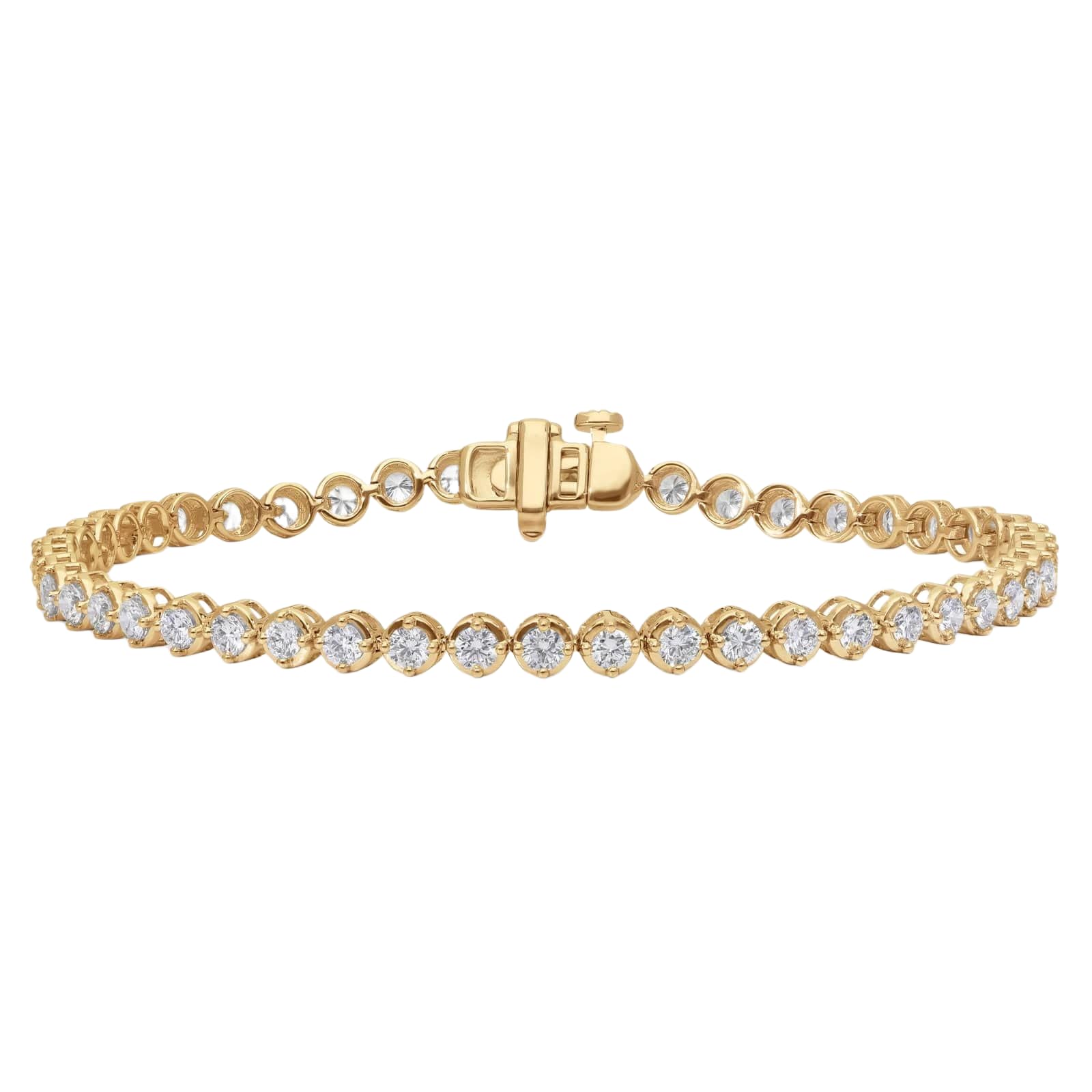 3.00 CT Round Lab-Grown Diamond | Tennis Bracelet | 14K Yellow Gold | G Color | VS Clarity