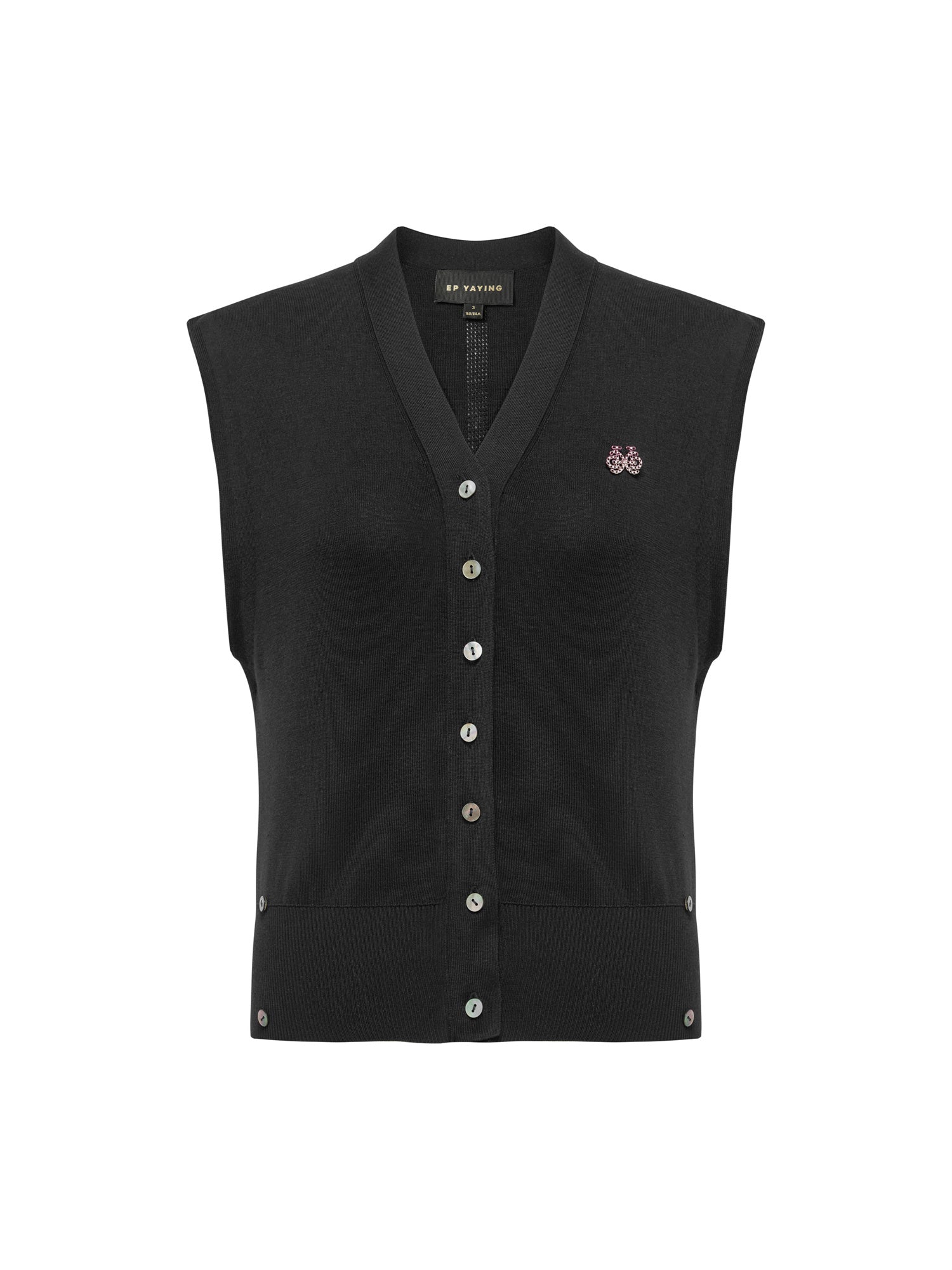 Sleeveless Button-Down Vest | Black