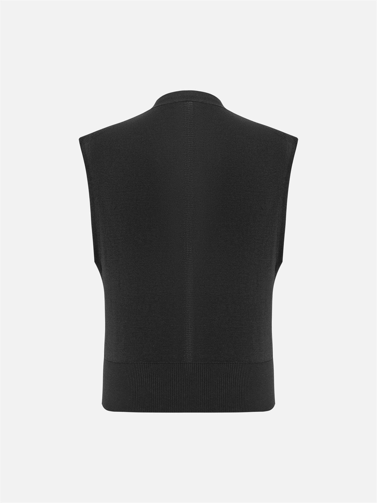 Sleeveless Button-Down Vest | Black