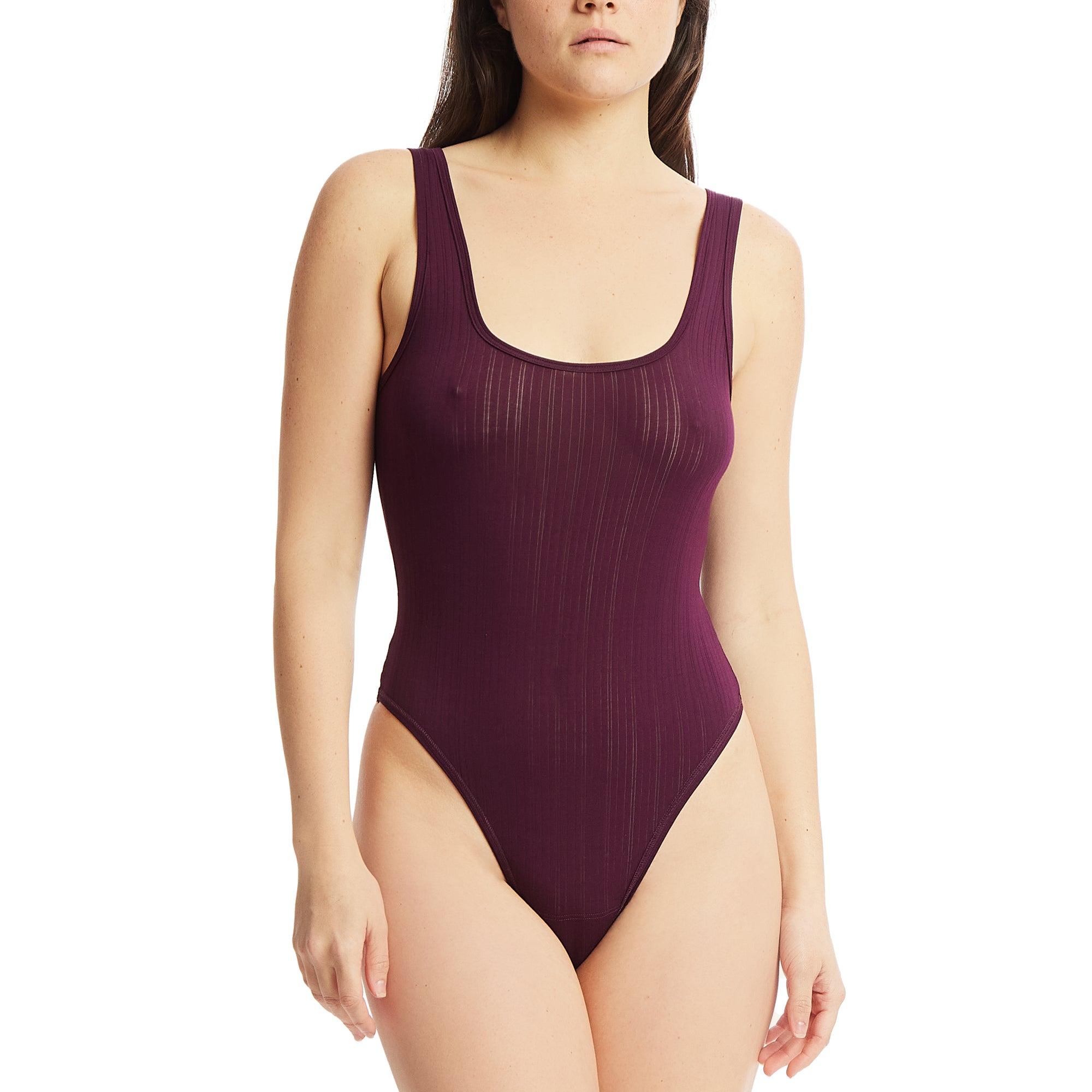 Square Neck Bodysuit | Dried Cherry