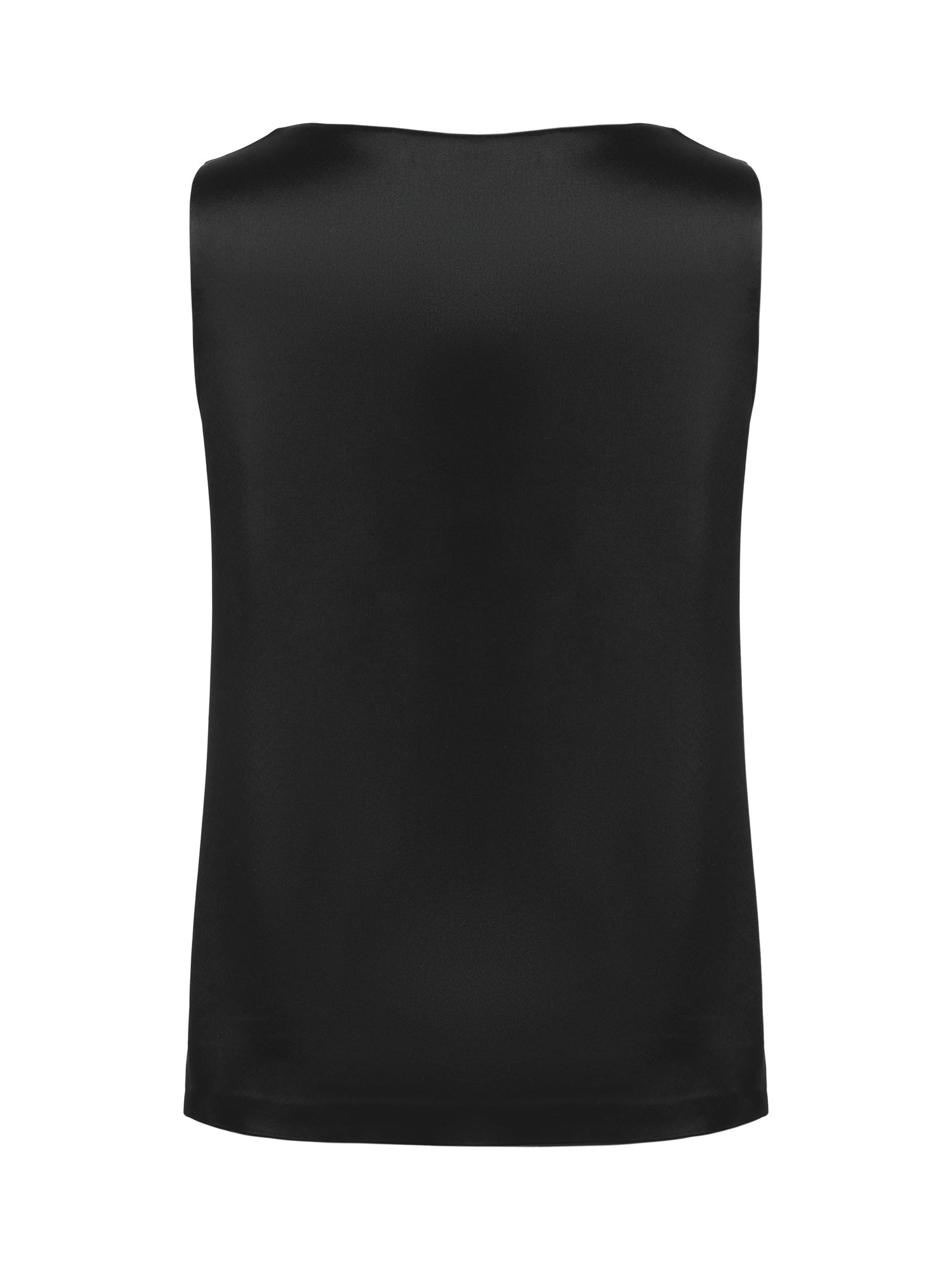 Sleeveless Draped Neck Top | Black