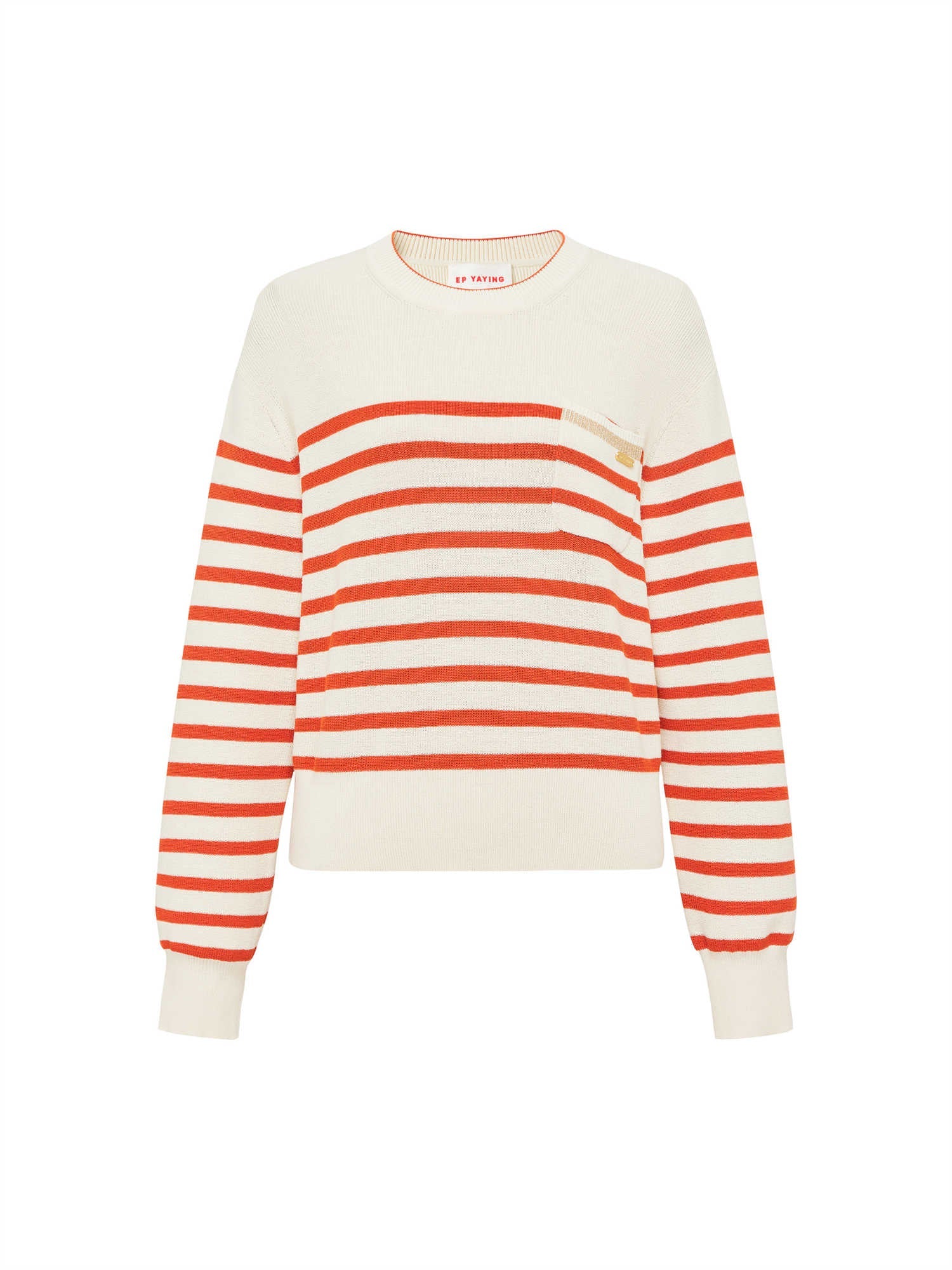 Vintage Striped Knit Sweater | Orange