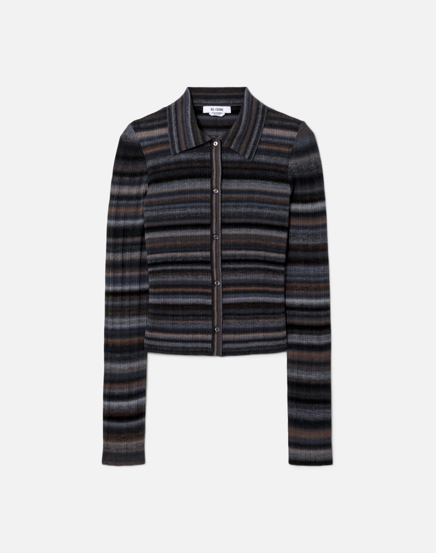 Womens | Ribbed Polo Cardi | Black Combo