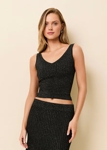 Tabitha Top Noir - Solid & Striped