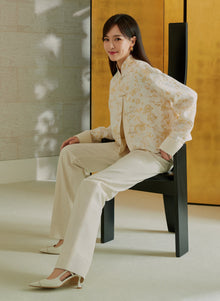 Long-staple Cotton Slim Fit Jeans | Beige