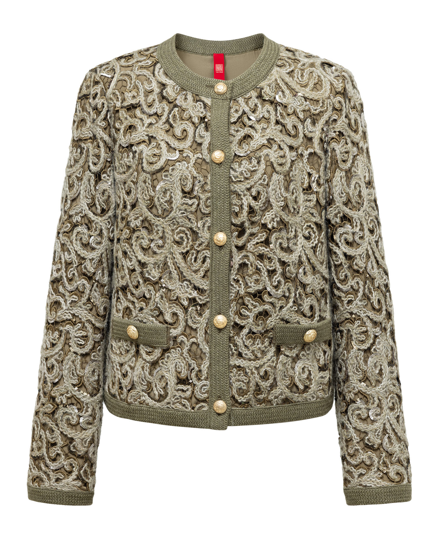 Classic Round Neck Straight-Fit Coat | Green