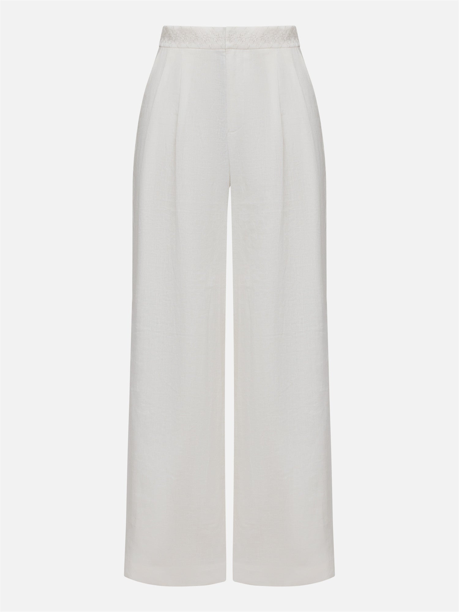 Heavyweight Linen Wide-Leg Pants | White