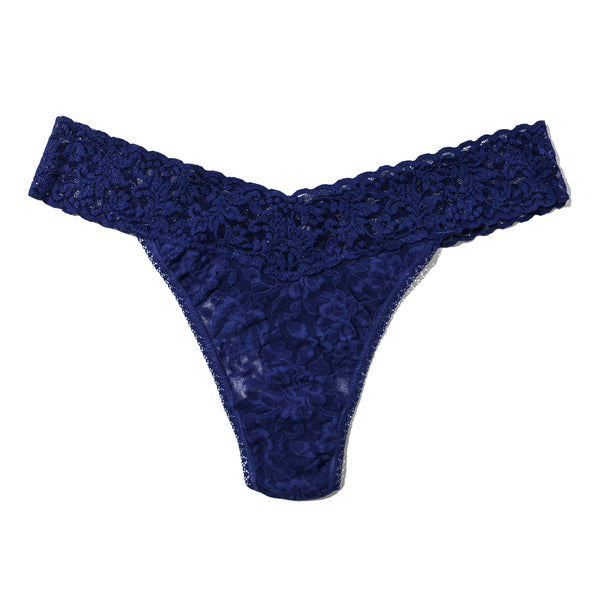 Daily Lace Original Rise Thong | Midnight Blue